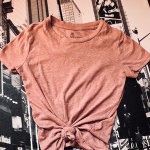 Nice quality pink tan knotted  top❤️